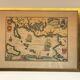 Vintage Atlantic Ocean Marine Map Gold Leaf Frame
