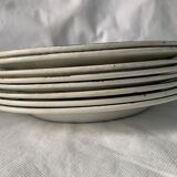 Lot of 8 flat plates and 8 hollow plates in ancient blue salins earthenware