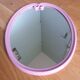 Oval mirror 49x39 frame in enamelled cast iron pink Art Deco