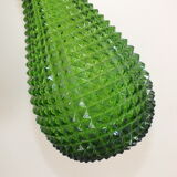 Empoli Italian glass bottle vase without cap, with diamond points