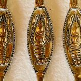 Set of 6 lobster forks and tongs, silver plated metal by Silea, circa 70