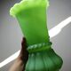 Large antique jade green opaline crystal vase, circa 1900-1930.