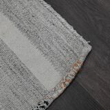 Vintage Turkish Kilim Rug 162x192 cm, Grey Stripes and Colorful Patterns