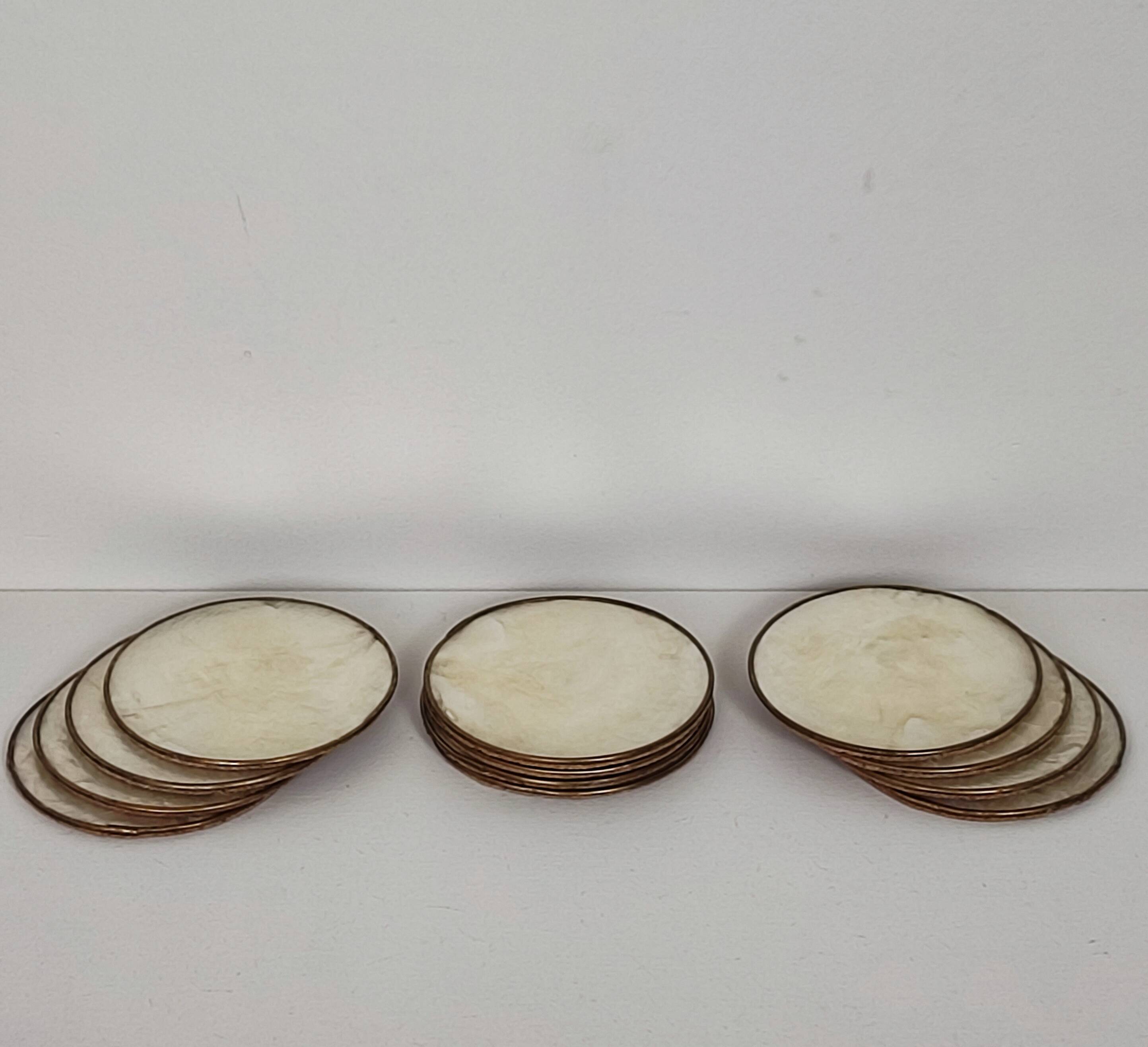 Under mother-of-pearl glasses