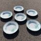 Set of 6 old Sainte Amandinoise earthenware plates with lily of the valley decor