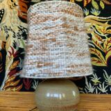Stoneware lamp with wool shade