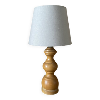 Lampe en bois tourné vintage
