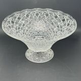 Grande coupe en verre travaillé transparent – 1224a1