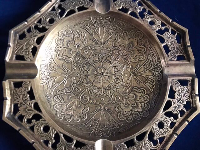 Old bronze cigar ashtray