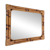 Miroir bambou rectangulaire vintage 1970