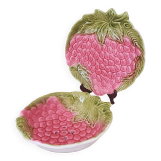 Presentation dish and salad bowl in Italian Barbotine
