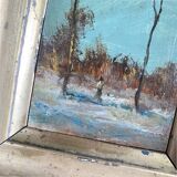 Miniature painting 1900 "Winter walk"