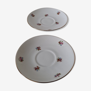 Coupelles soucoupes fleuries porcelaine