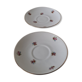Porcelain flowering saucer cups