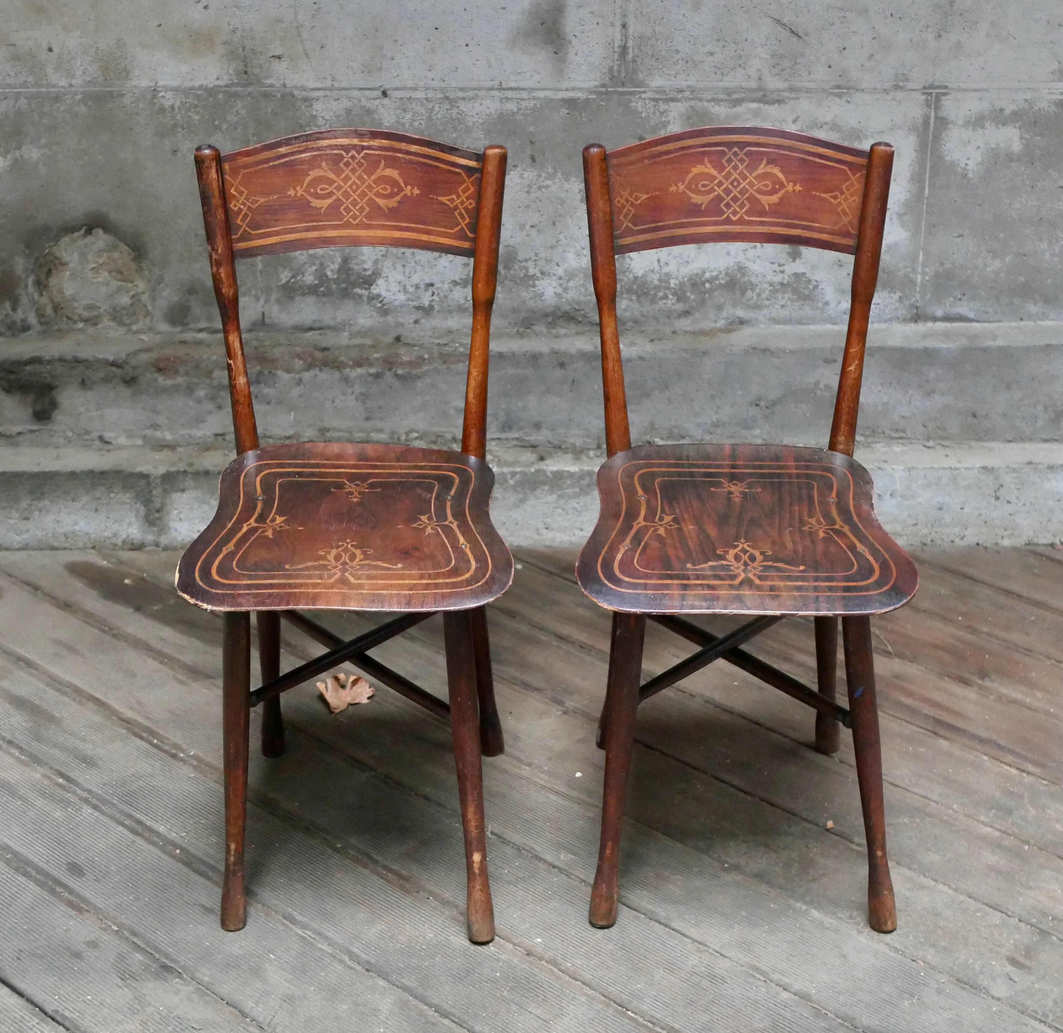 Pair of art nouveau chairs j&j kohn