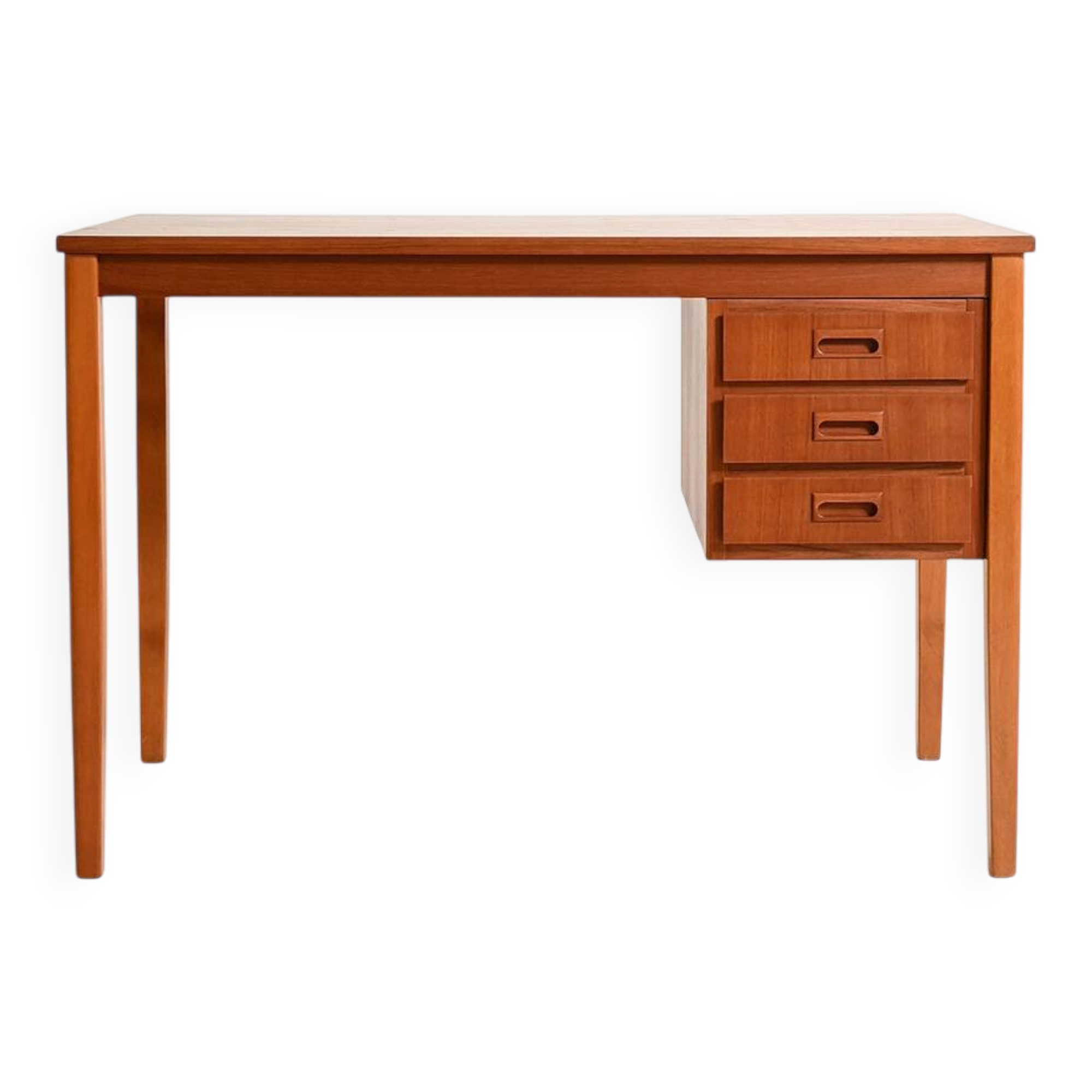 Scandinavian teak desk with sliding drawers, 1960s