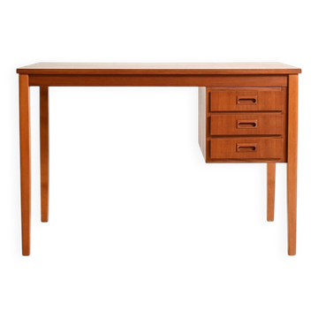 Bureau en teck scandinave avec tiroirs coulissants, années 1960