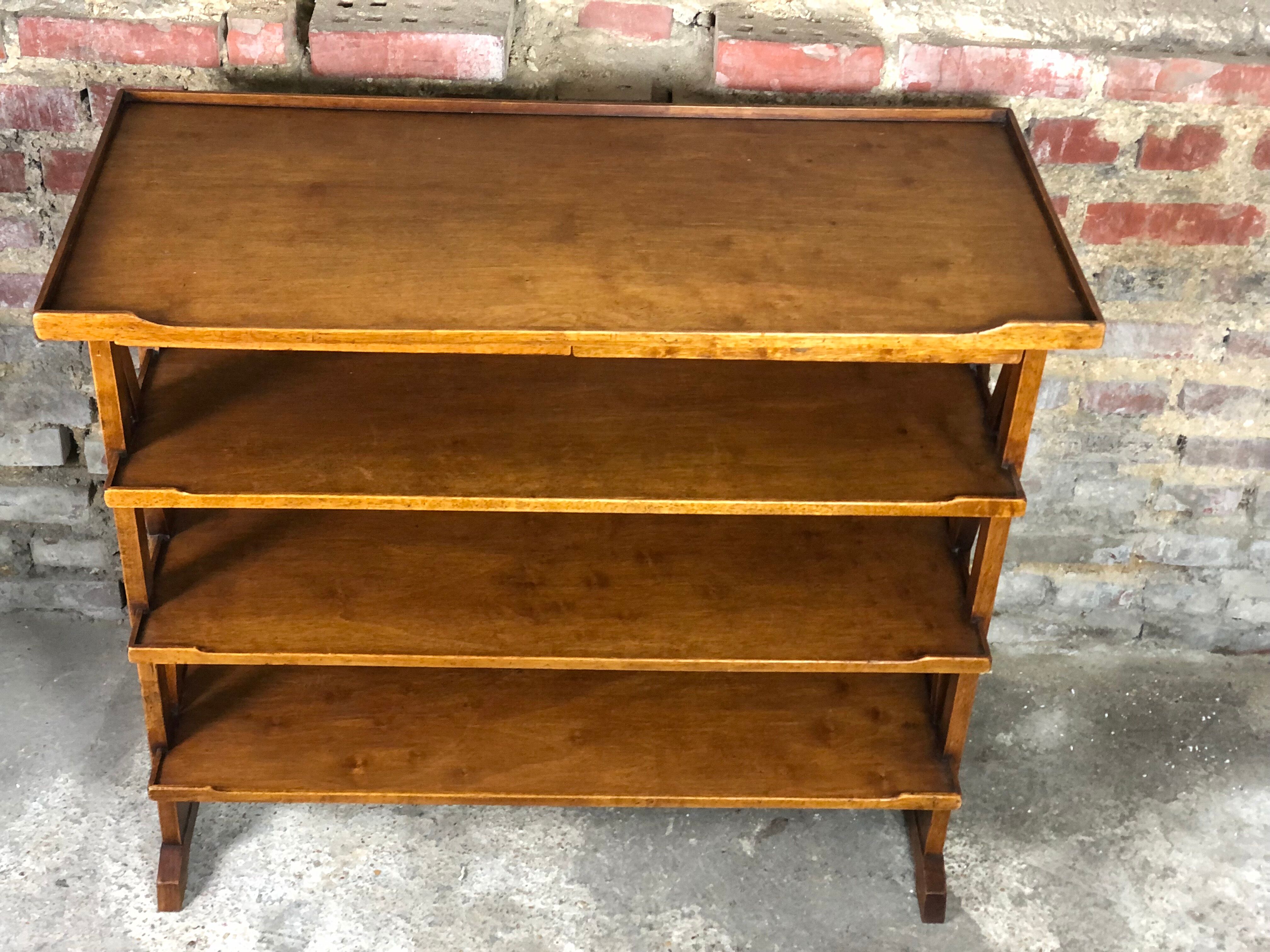 Service / storage furniture in solid walnut style Louis Philippe