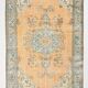 6x9 Shades Of Orange & Blue Vintage Rug, 186x289Cm