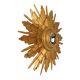 Vintage Wooden Sunburst Convex Mirror, Gold, 46cm