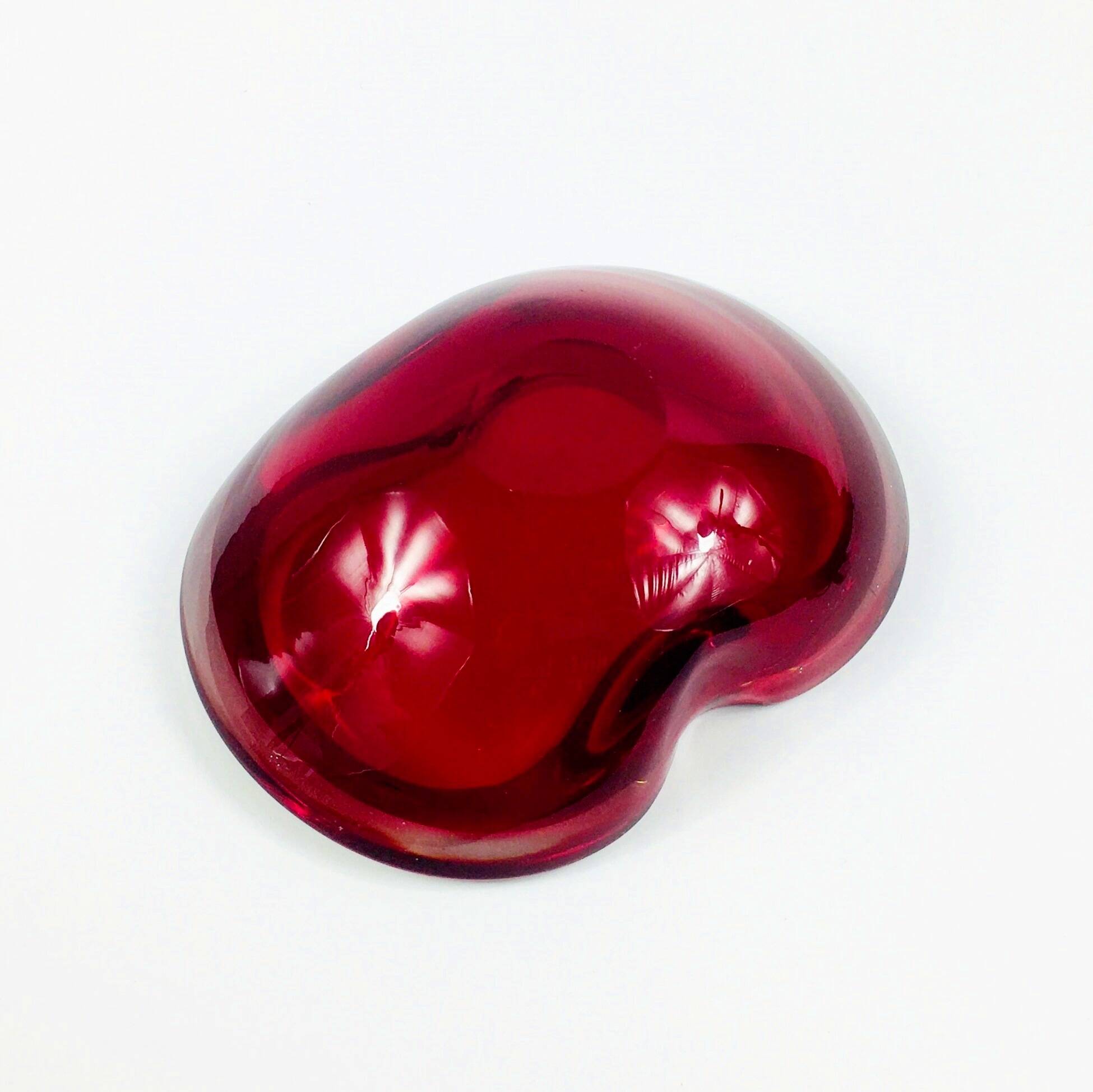 Large Sommerso Murano Glass Bowl or Vide Poche attributed to Flavio Poli, Italy, 1960s/1970s