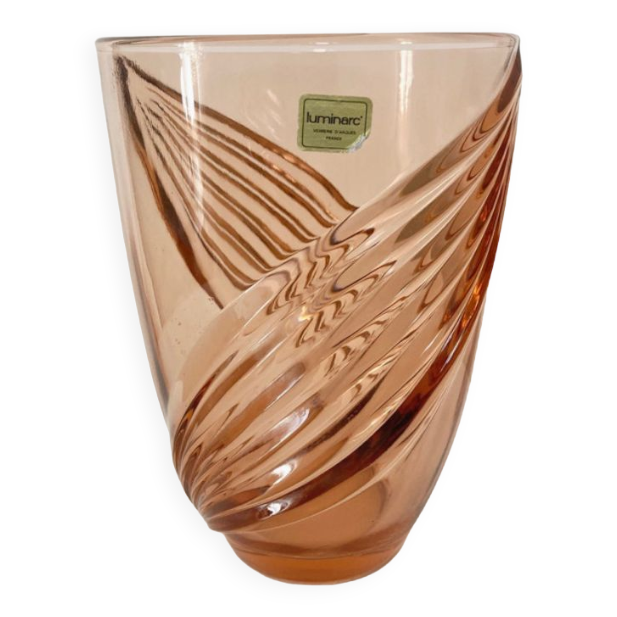 Vase rose Luminarc verrerie d’arques made in France