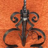 Art deco wrought iron floor lamp