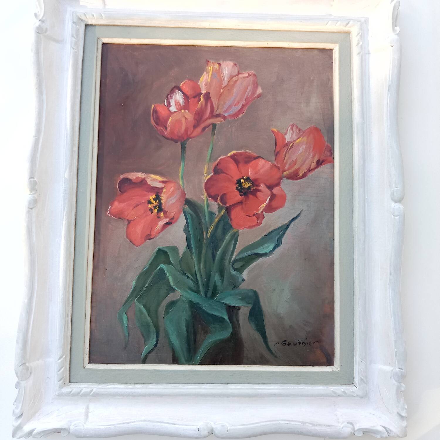 Bouquet of Tulips painting by Gauthier 20th century