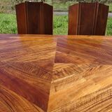 Walnut table with extensions, 6/10 people