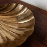 Renzo Cassetti Vintage Brass Shell Bowl with golden patina – Handcrafted Italy 1960s