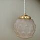 Vintage art deco globe pendant light in frosted glass
