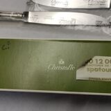 set of 12 silver metal table knives from Christofle model "Spatours"