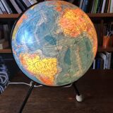 Luminous glass globe signed Taride dated 1974