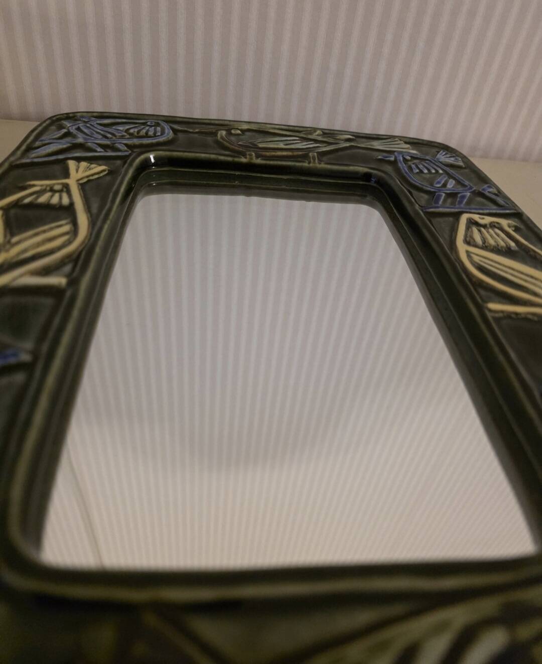 Ceramic Bird Mirror Lisa Larson Harlequin Series / Gustavsberg