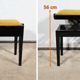 Adjustable Piano Bench, in Black Lacquered Wood – 1970