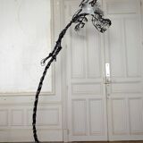 Brutalist sculptural wrought iron Dragon floor lamp, France