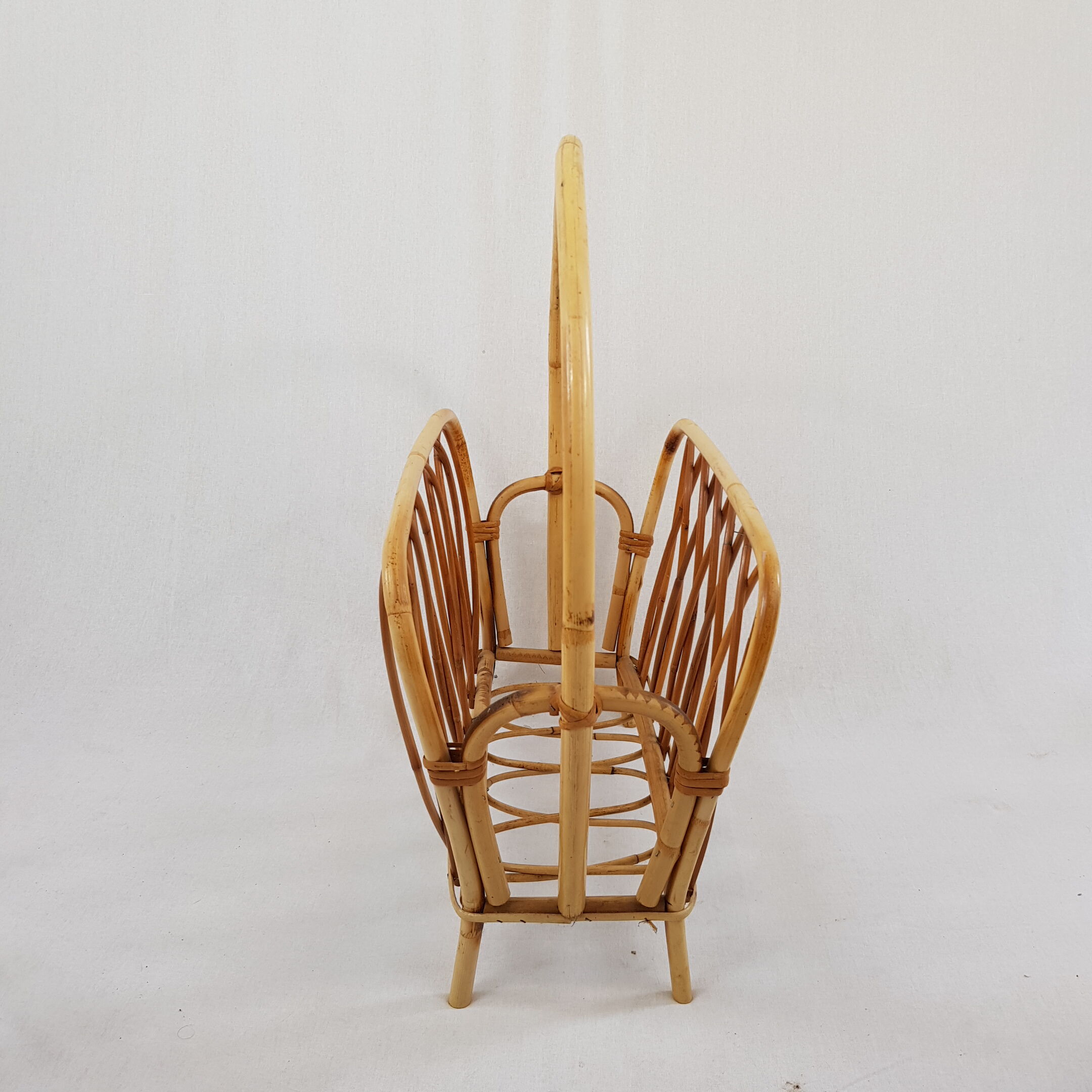 Bamboo and rattan magazine rack