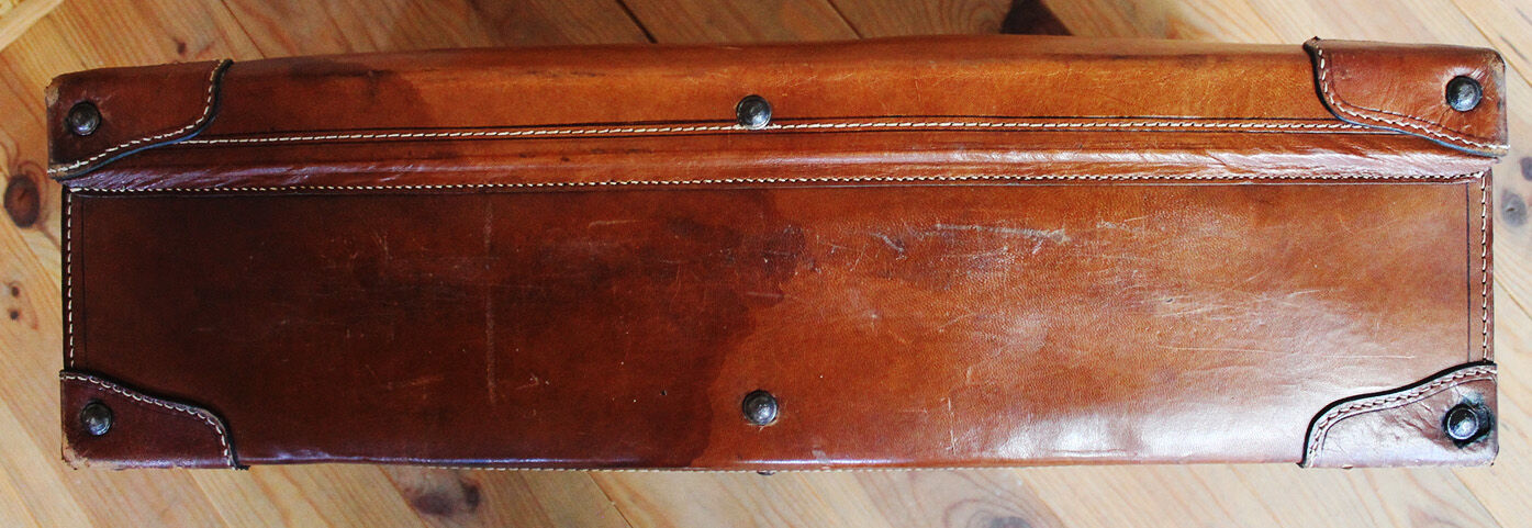 Antique XXL leather suitcase