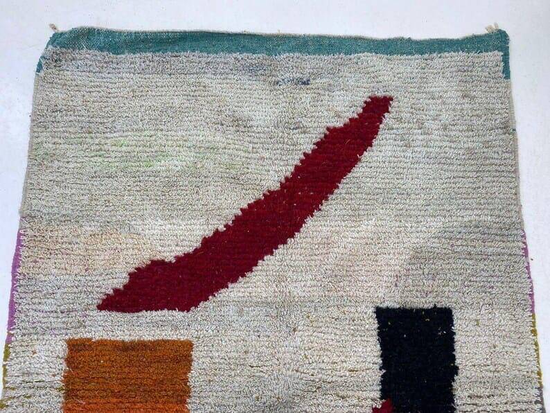 Handmade pure wool rug, size 140 x 260 cm.