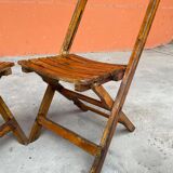 4 Antique Folding Bistro Brasserie Terrace Chairs