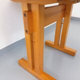 Vintage Charlotte Perriand Les Arcs round pine dining table from the 60s 70s