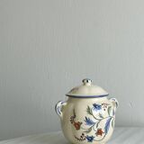 Ceramic condiment pot, hand painted sugar pot