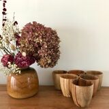 Set of 6 wooden cups