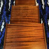 Trio of nesting coffee tables, 1970, dark wood