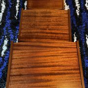 Set of three nesting coffee tables, 1970, dark wood