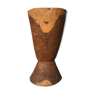 Brutalist wooden vase