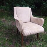 Pair of vintage armchairs 1950 armrests in wave