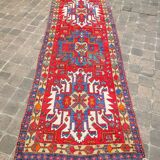 Tapis de couloir galerie fait main persan vintage hamadan 296 x 103