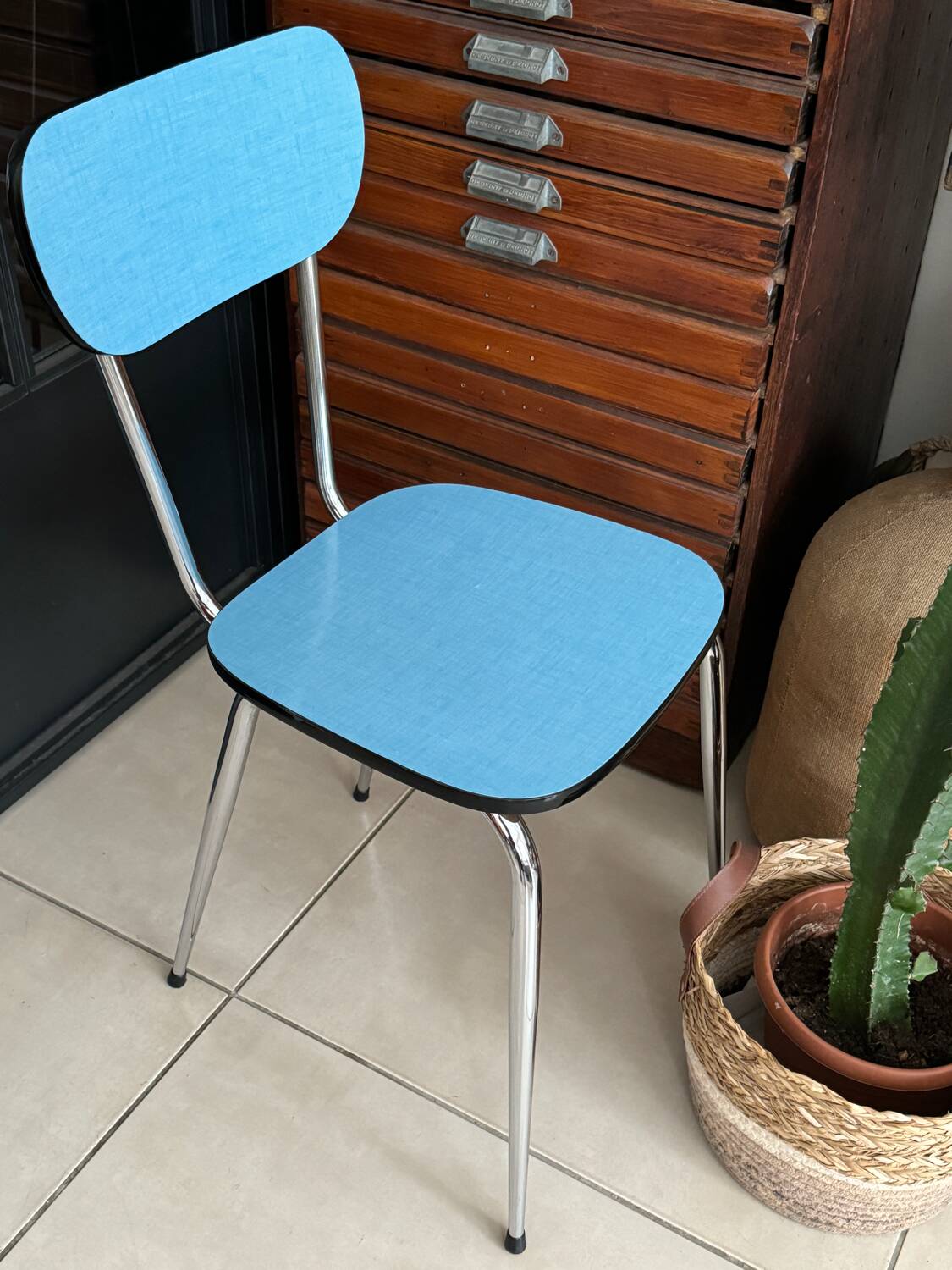 Vintage Blue Formica Chair