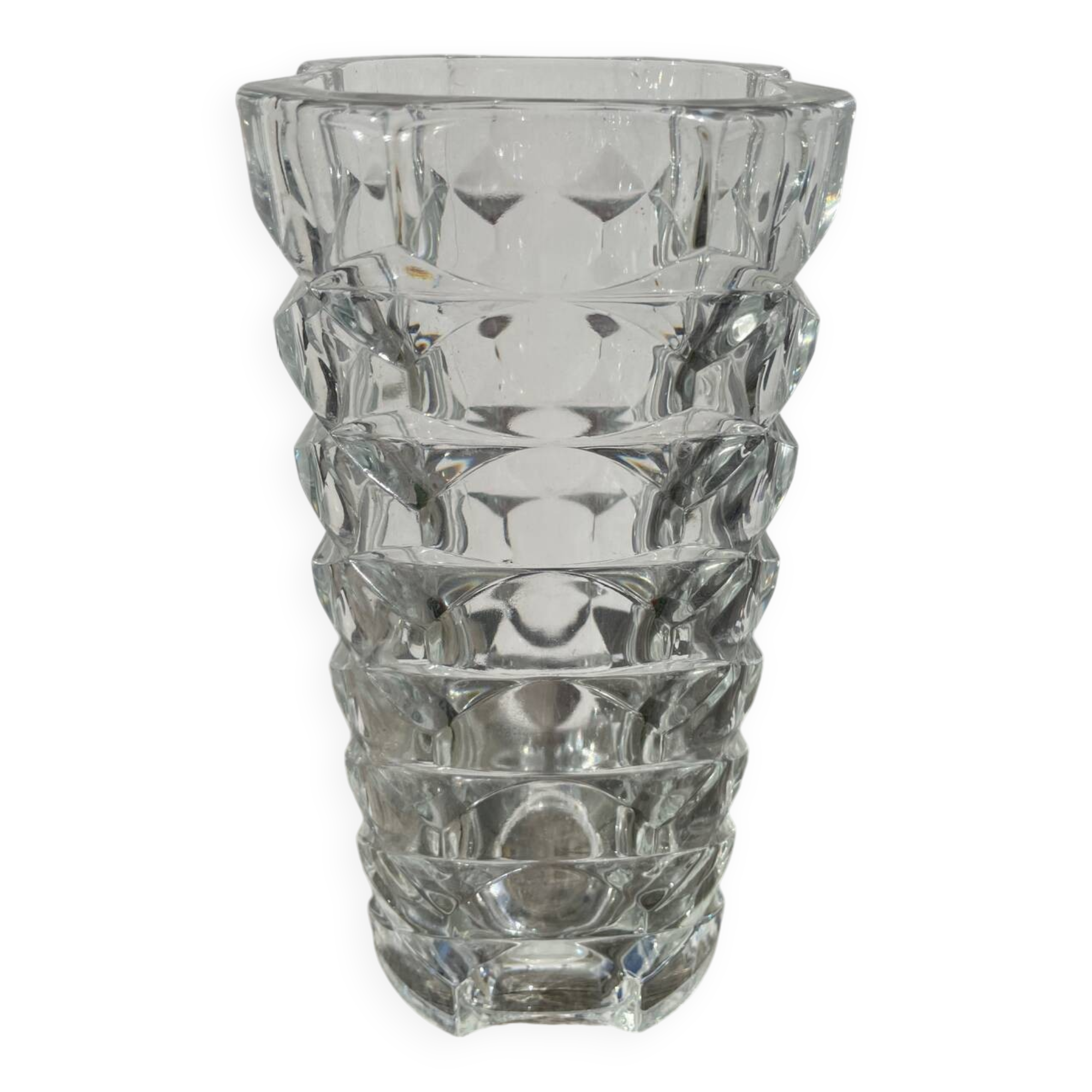 Classic clear thick glass vase
